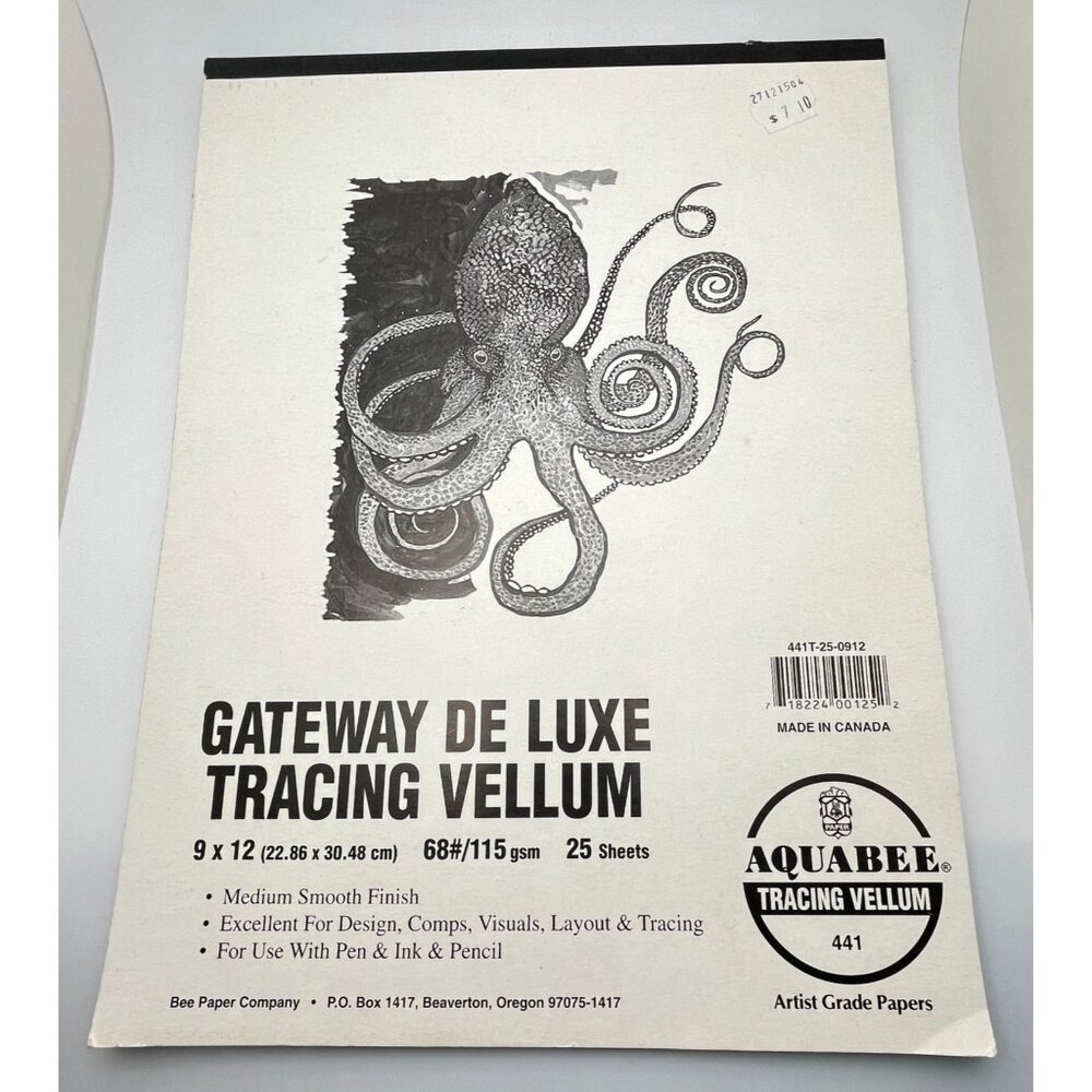Aquabee #441 Gateway De Luxe Tracing Vellum Book 9x12 Medium Finish 24 Sheets - Picture 7 of 7